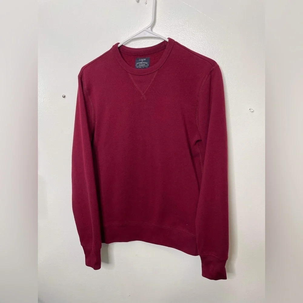 Red J.Crew crewneck, authentic fleece size extra small